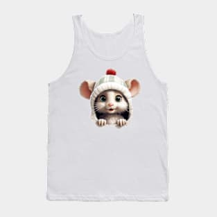 Christmas Peeking Baby Mouse Tank Top